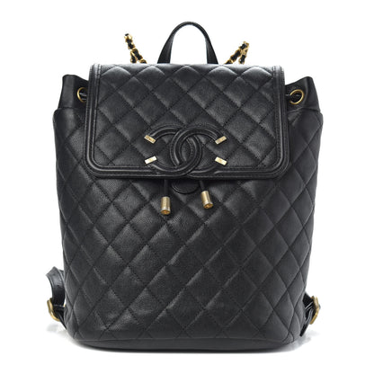 Chanel Caviar Quilted Filigree Backpack Black 1 of 11