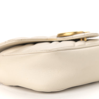 Gucci Calfskin Matelasse Super Mini GG Marmont Shoulder Bag White 9 of 13