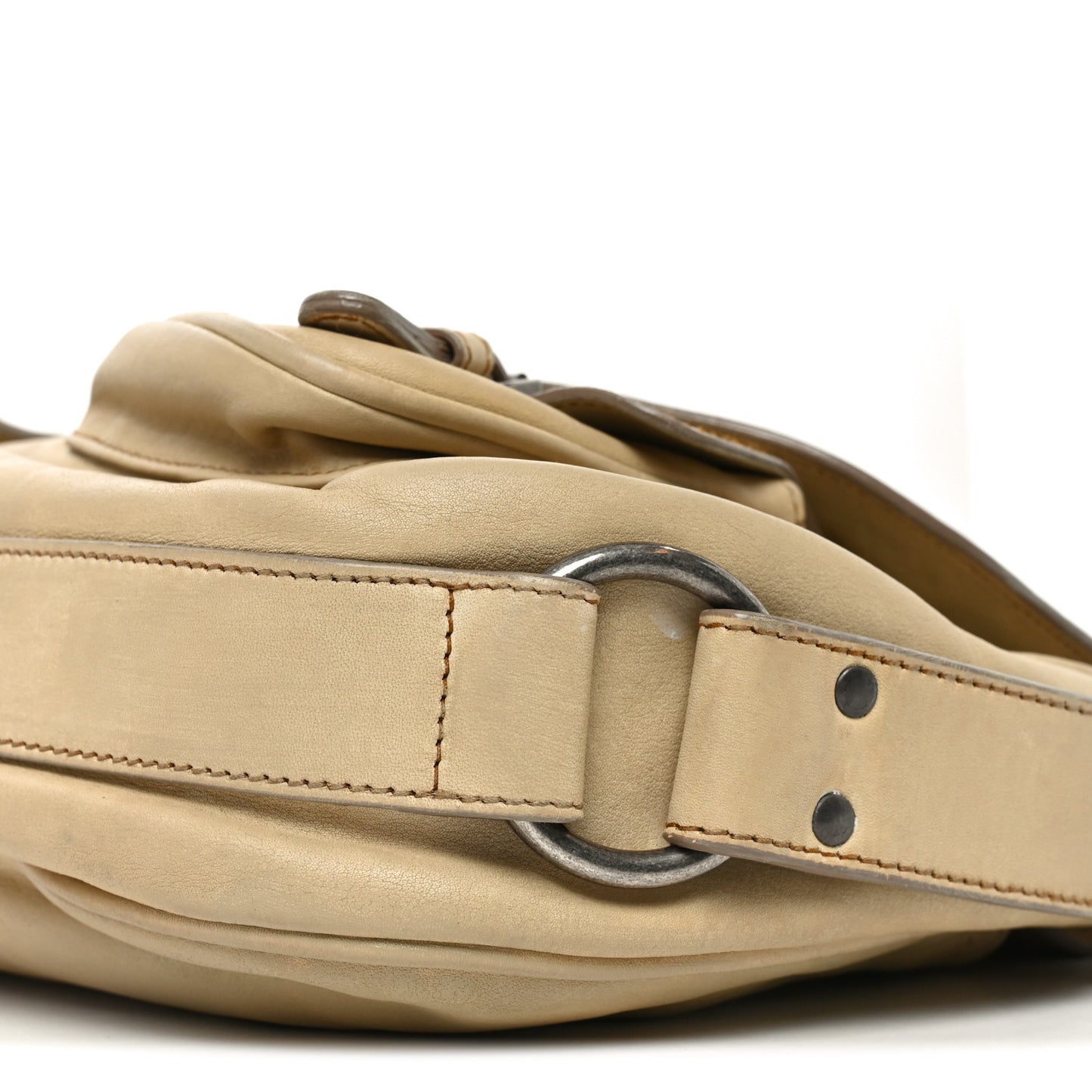 Calfskin Medium Gaucho Double Saddle Bag Ivory