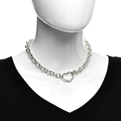 Tiffany Sterling Silver Heart Clasp Choker Necklace 2 of 4