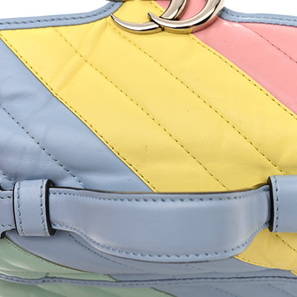 Gucci Calfskin Matelasse Diagonal Mini GG Marmont Top Handle Shoulder Bag Multicolor Pastel 12 of 12