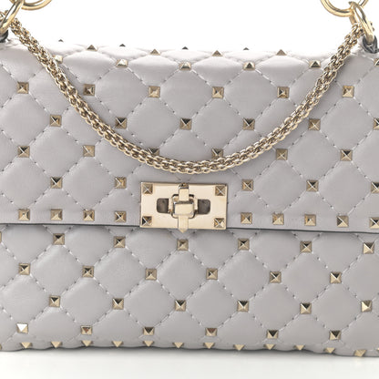 Valentino Garavani Nappa Medium Rockstud Spike Shoulder Bag Grey 7 of 9