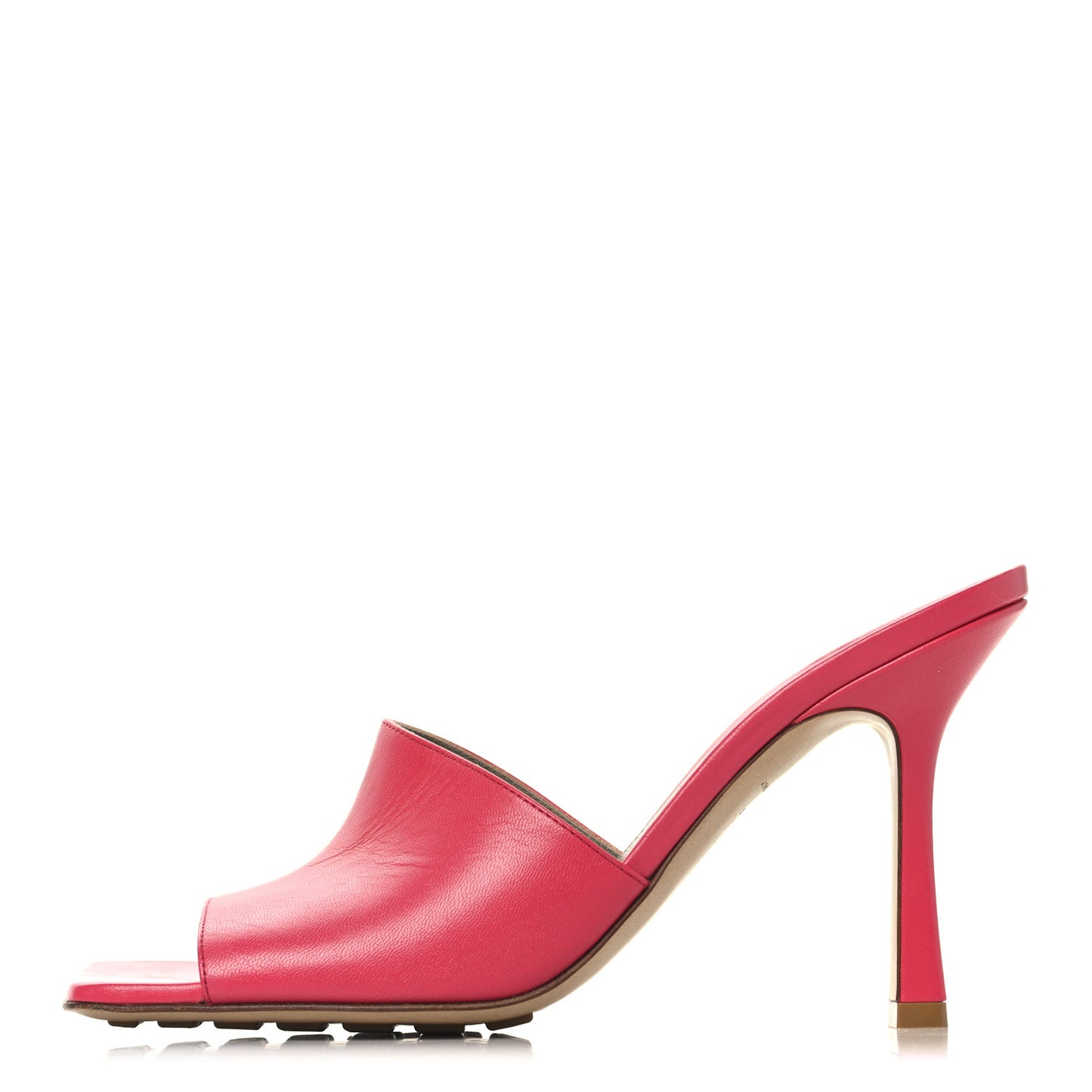 Lambskin Stretch Mule Sandals 38.5 Sunburst