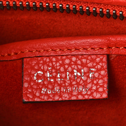 Celine Drummed Calfskin Nano Luggage Coquelicot 6 of 13