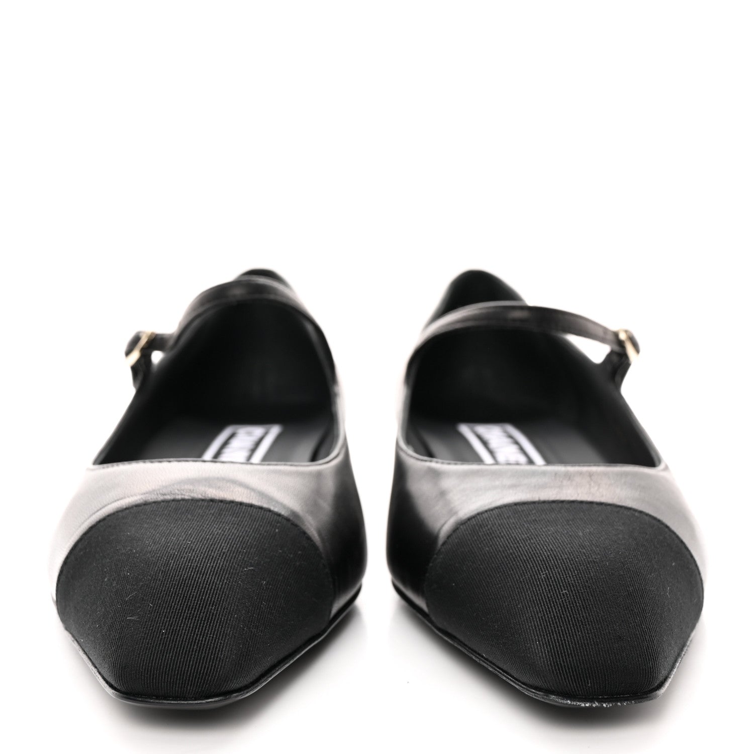 Chanel Lambskin Grosgrain Cap Toe CC Mary Jane Flats 39.5 Black 2 of 14