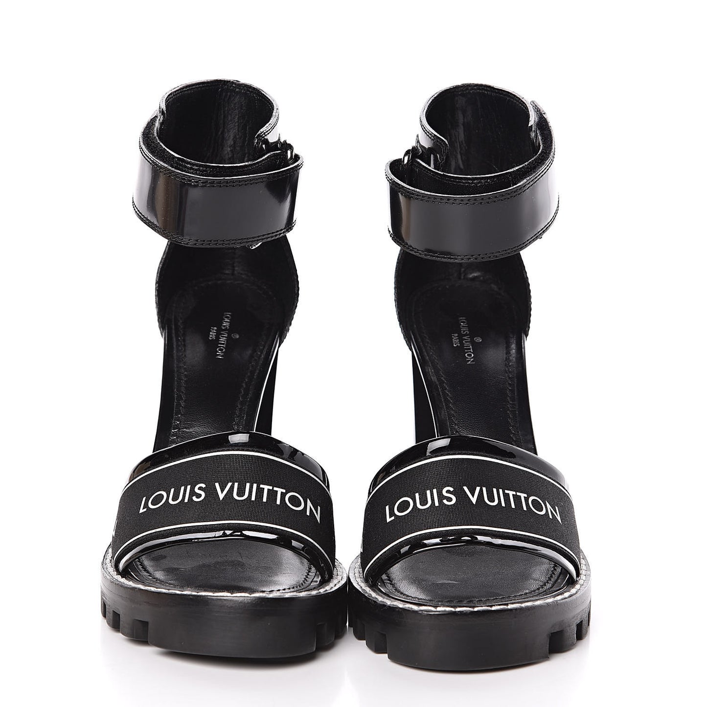 Glazed Calfskin Star Trail Sandals 38 Black