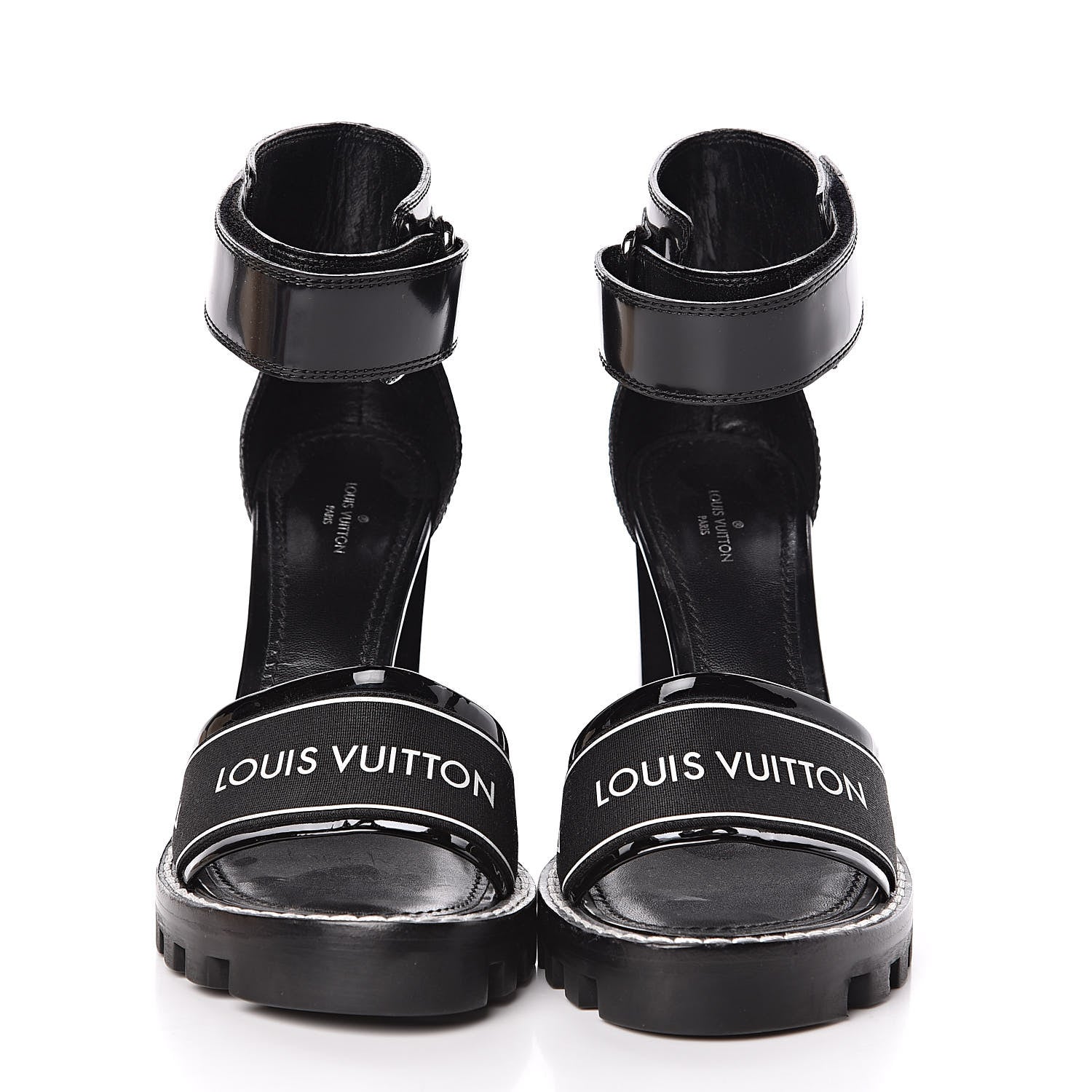 Louis Vuitton Glazed Calfskin Star Trail Sandals 38 Black 2 of 8