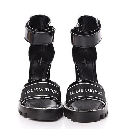 Louis Vuitton Glazed Calfskin Star Trail Sandals 38 Black 2 of 8
