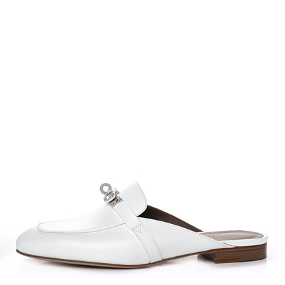 Hermes Calfskin Oz Mules 37.5 White 1 of 9