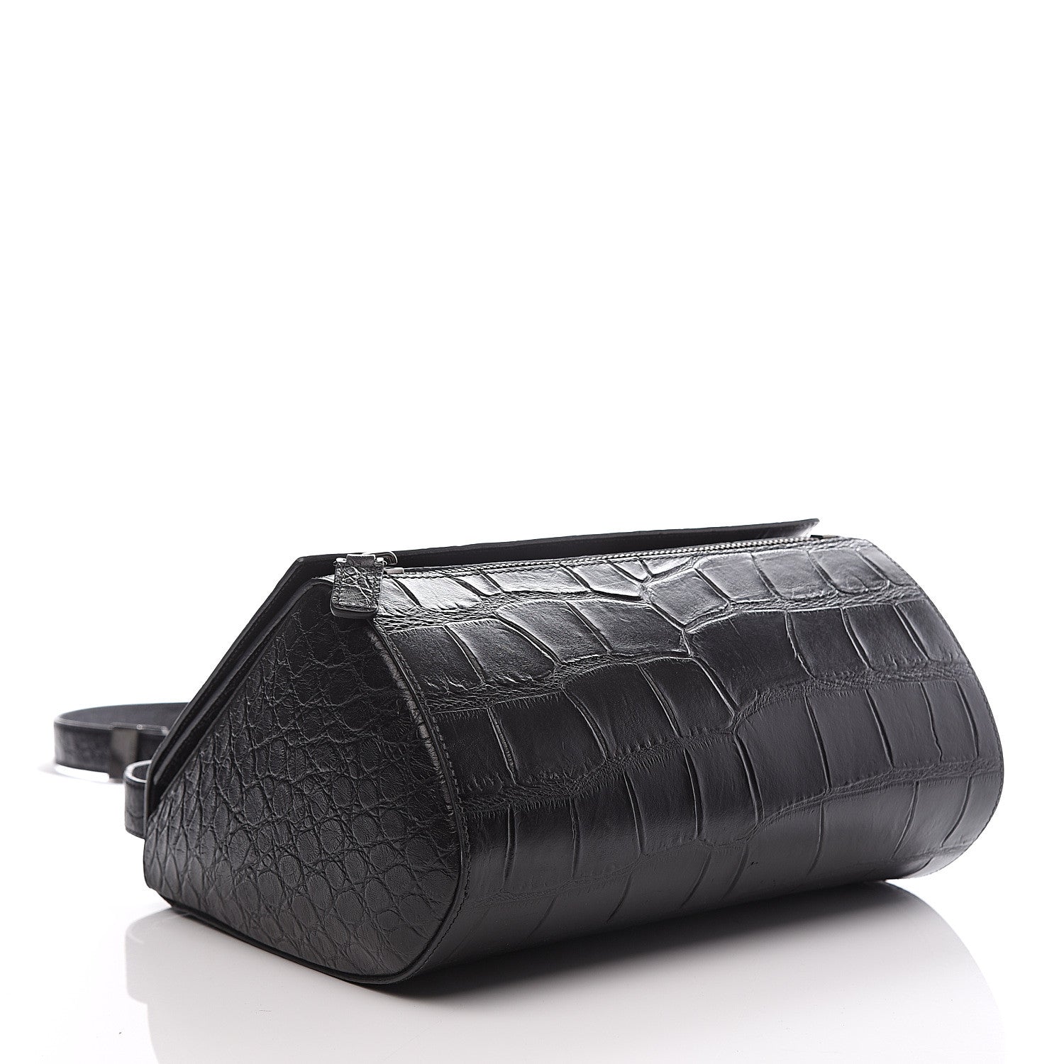 Givenchy Calfskin Crocodile Embossed Medium Pandora Box Crossbody Bag Black 3 of 9