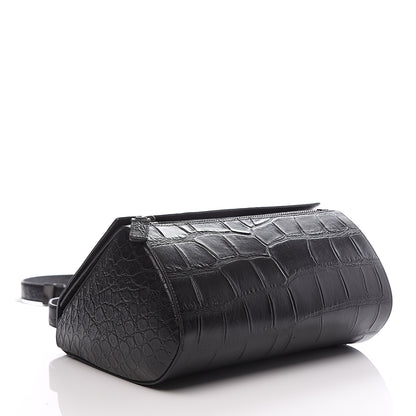 Givenchy Calfskin Crocodile Embossed Medium Pandora Box Crossbody Bag Black 3 of 9