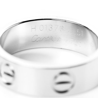 Cartier 18K White Gold 5.5mm LOVE Ring 51 5.75 4 of 4