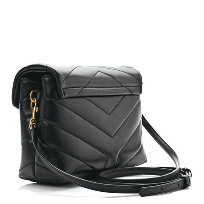 Saint Laurent Calfskin Y Quilted Monogram Toy Loulou Crossbody Bag Black 3 of 10