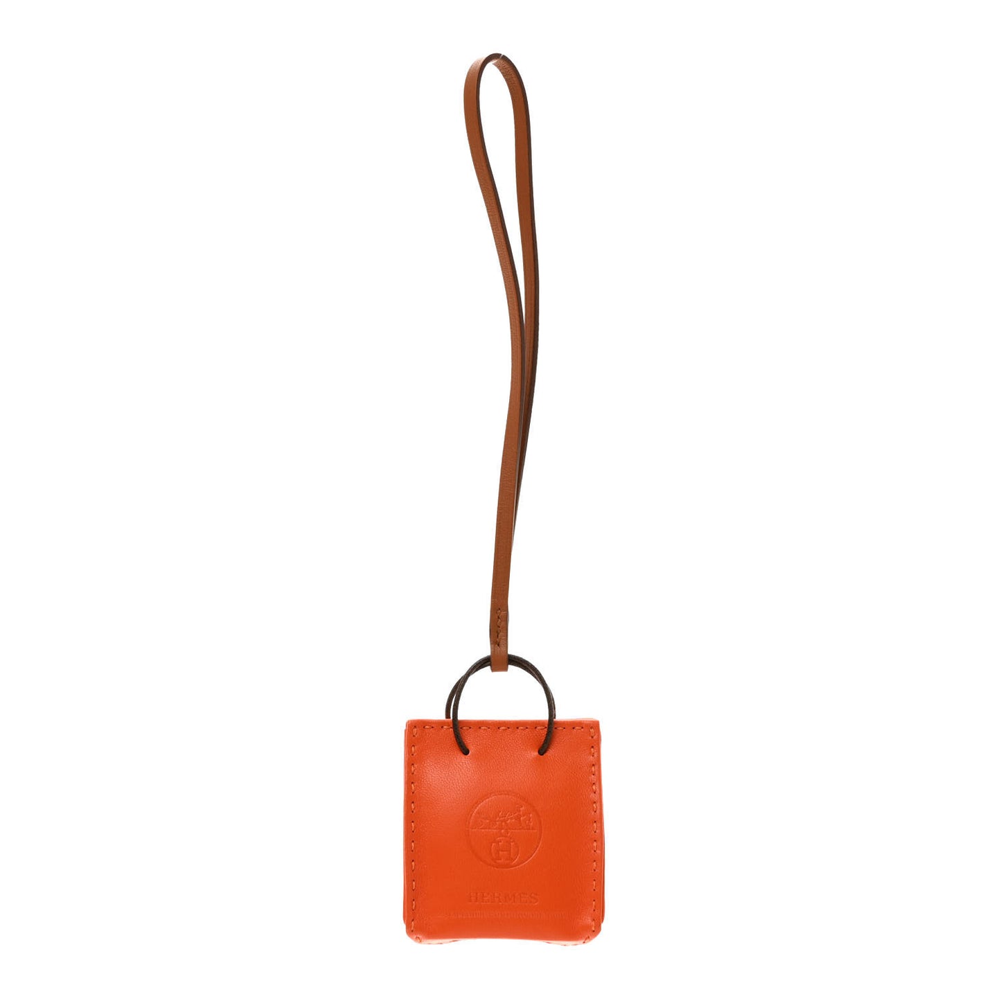 Milo Lambskin Swift Shopping Bag Charm Feu Gold