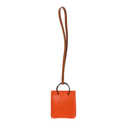 Hermes Milo Lambskin Swift Shopping Bag Charm Feu Gold 1 of 4