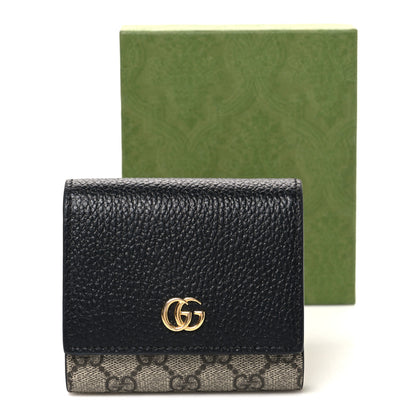 Gucci Dollar Calfskin GG Supreme Monogram Medium GG Marmont Wallet Black Beige Ebony 8 of 8