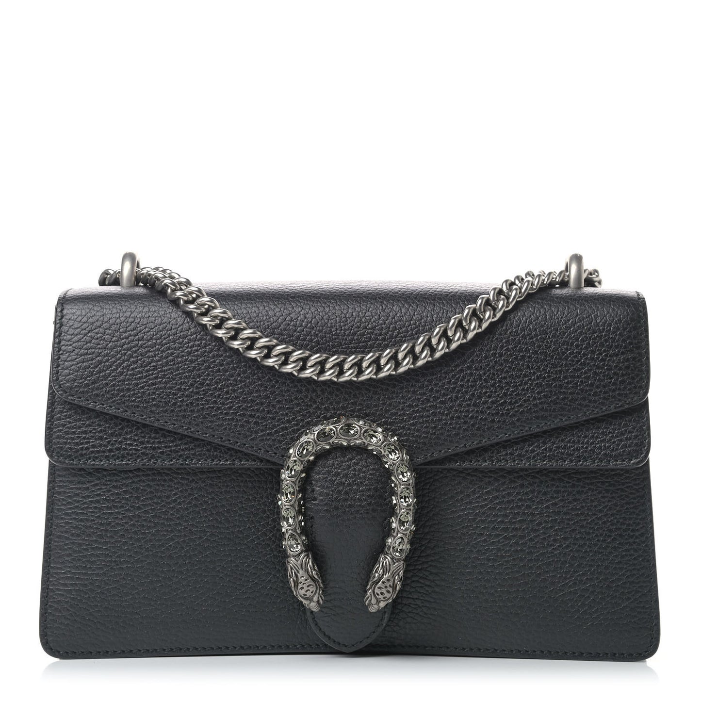 Pebbled Calfskin Small Dionysus Shoulder Bag Black