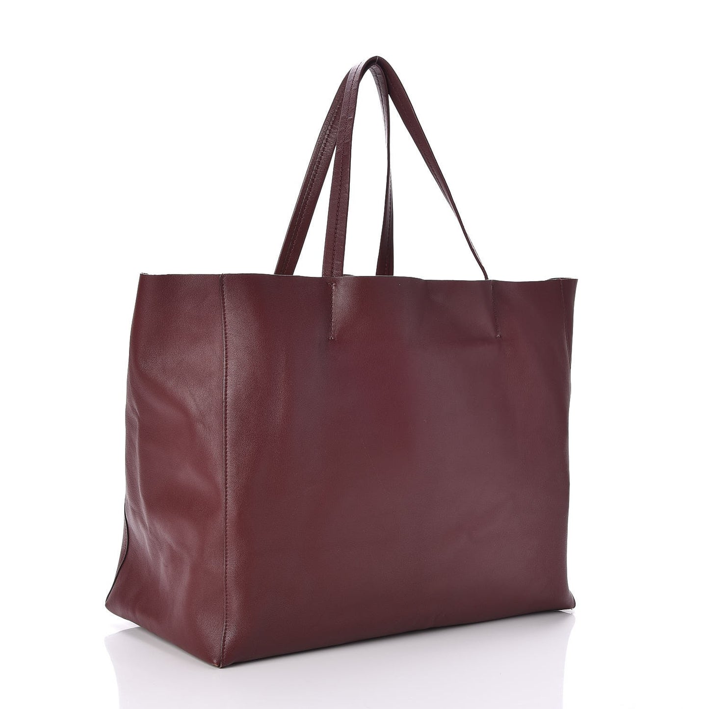Lambskin Medium Horizontal Cabas Burgundy