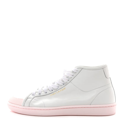 Saint Laurent Calfskin Womens Court Classic SL/39 Mid Top Sneakers Blanc Bebe 41 Blanc Bebe Rose 1 of 8