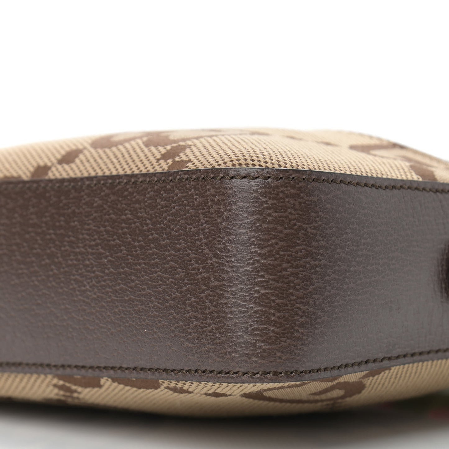Monogram Jumbo GG Textured Dollar Calfskin Web Messenger Shoulder Bag Camel Ebony New Acero