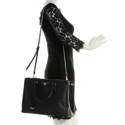 Prada Saffiano Lux Medium Double Zip Tote Nero Black 2 of 9