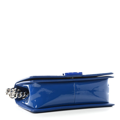 Chanel Patent Calfskin Quilted Medium Plexiglass Boy Flap Blue 4 of 11
