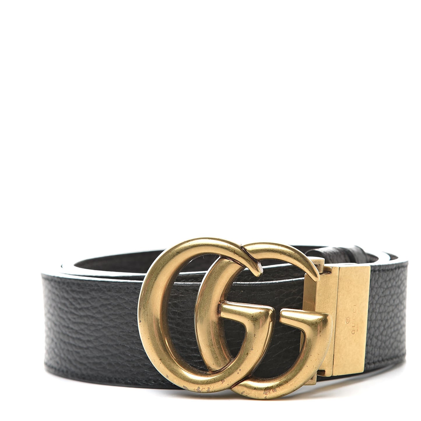 Dollar Calfskin Double G Reversible 37mm Belt 100 40 Black New Acero