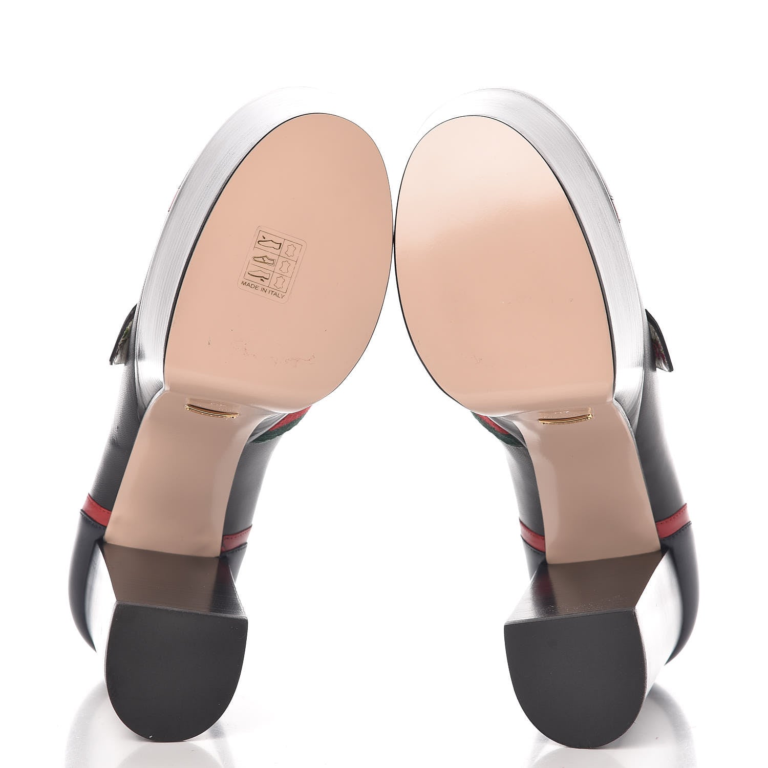 Gucci Malaga Kid Web Pearly GG Platform Loafer Pumps 40 Black Hibiscus Red Mystic White Blue 5 of 8