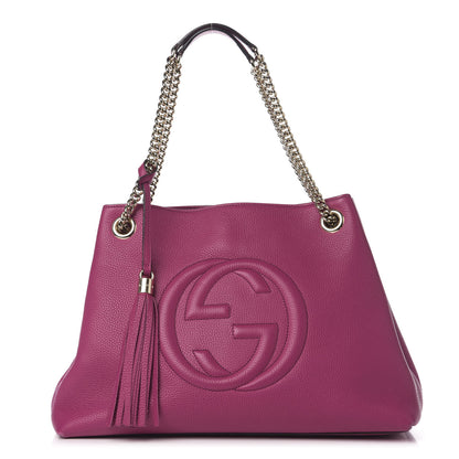 Gucci Cellarius Calfskin Medium Soho Chain Shoulder Bag Bright Bouganville 1 of 13