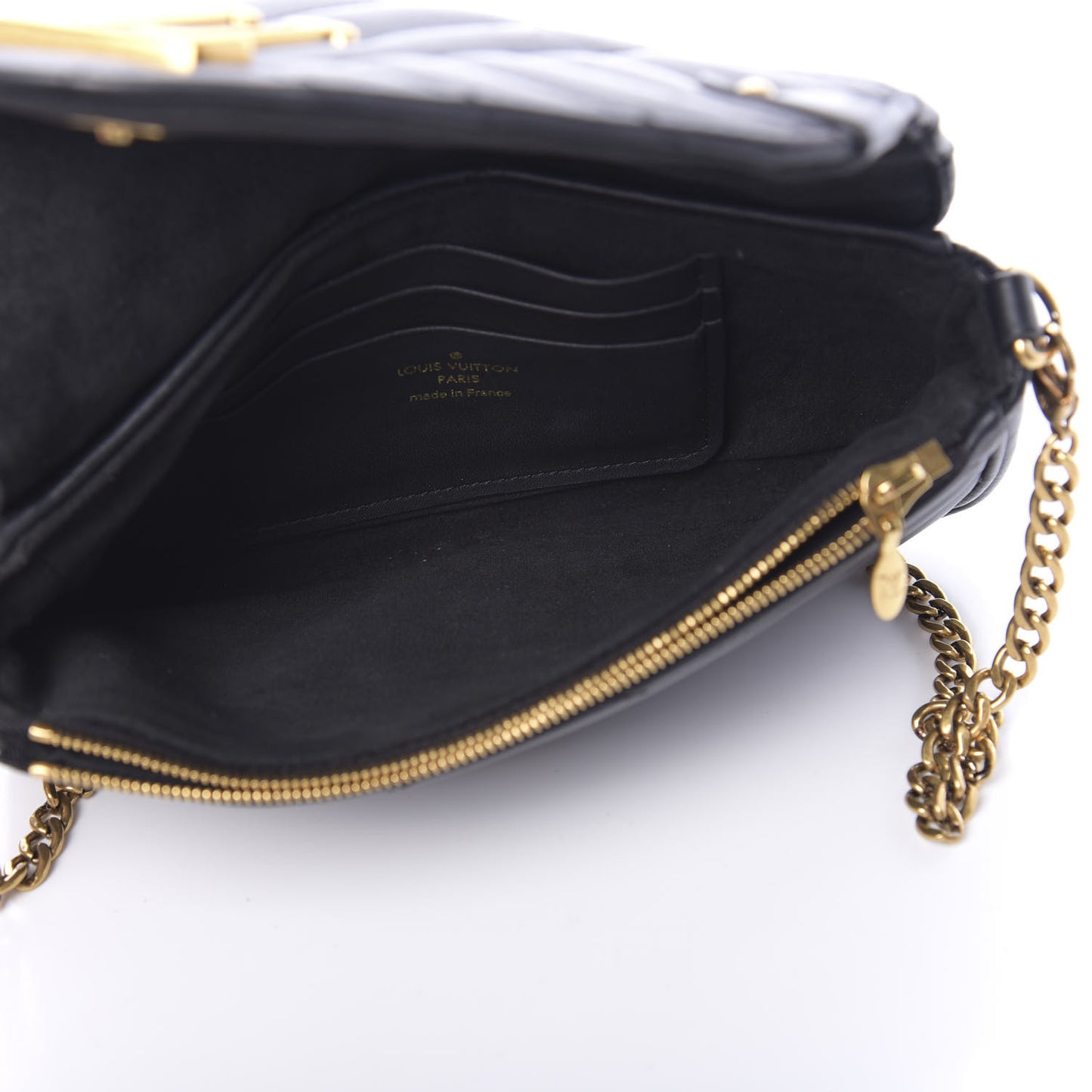 Calfskin New Wave Chain Pochette Black
