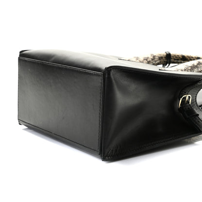 Balenciaga Calfskin Elaphe Snakeskin Mini Padlock All Afternoon Tote Black 9 of 9