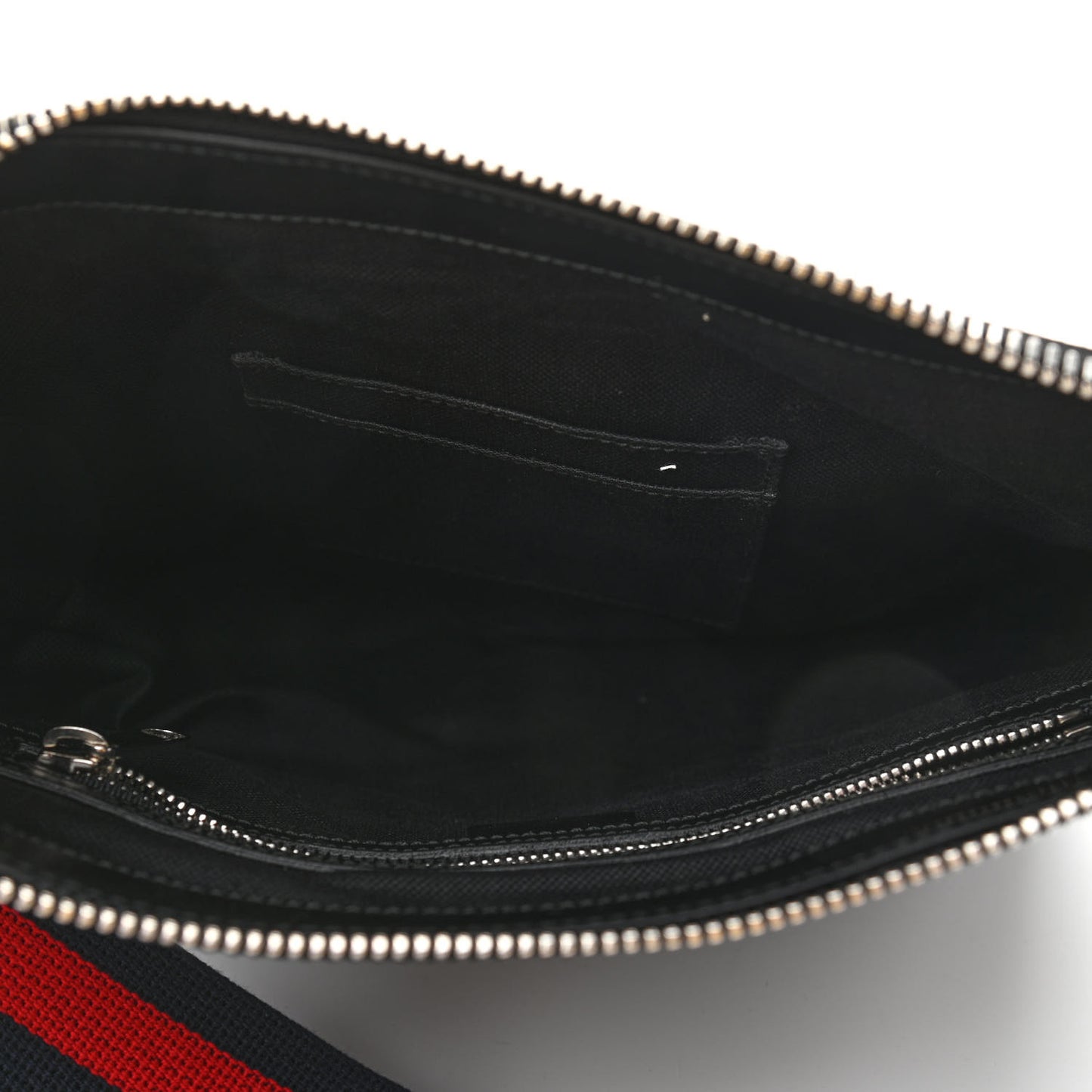 GG Supreme Monogram Appia Calfskin Web Flat Messenger Bag Black Grey