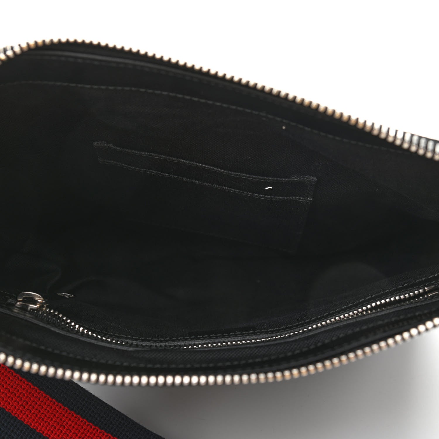 Gucci GG Supreme Monogram Appia Calfskin Web Flat Messenger Bag Black Grey 5 of 11
