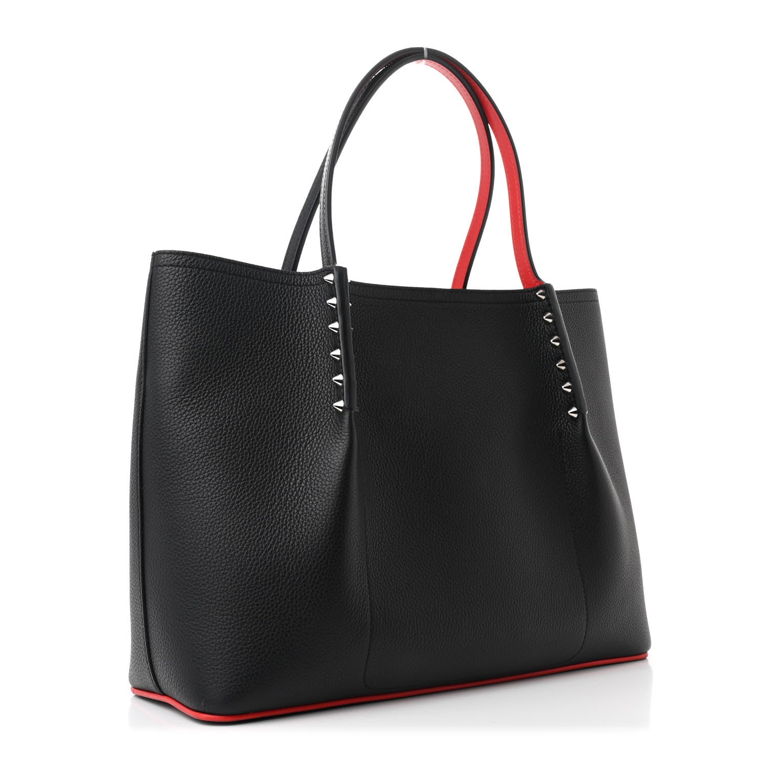 Christian Louboutin Calfskin Empire Spiked Small Cabarock Shopper Tote Black 3 of 10