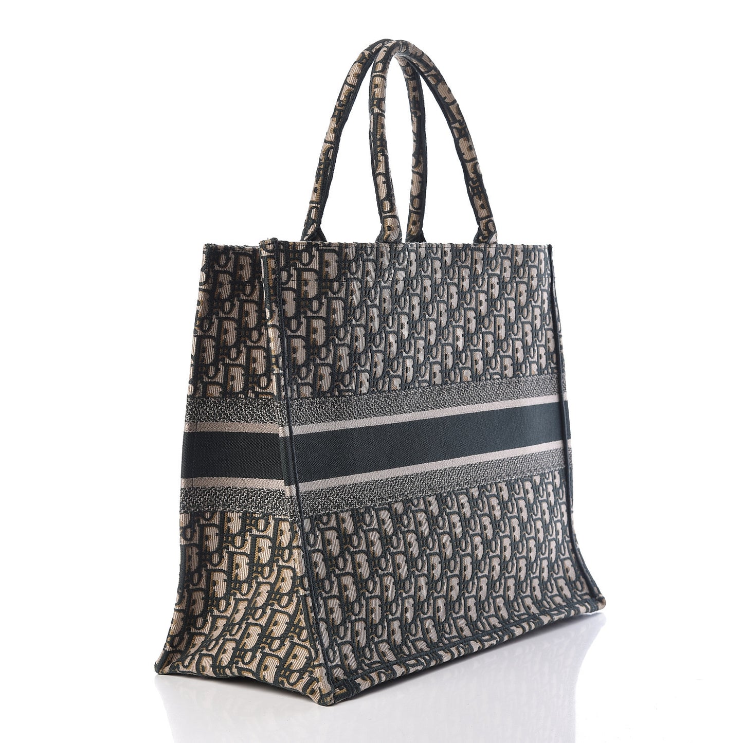 Oblique Large Book Tote Vert Multicolor