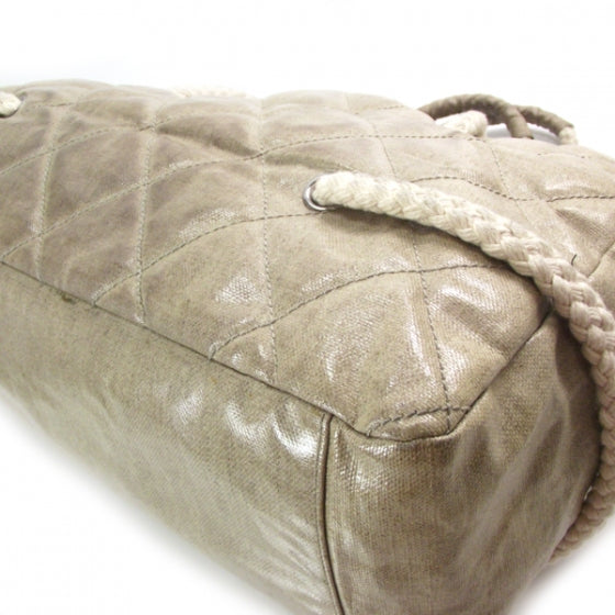 Coated Canvas Large CC Yacht Tote Beige White