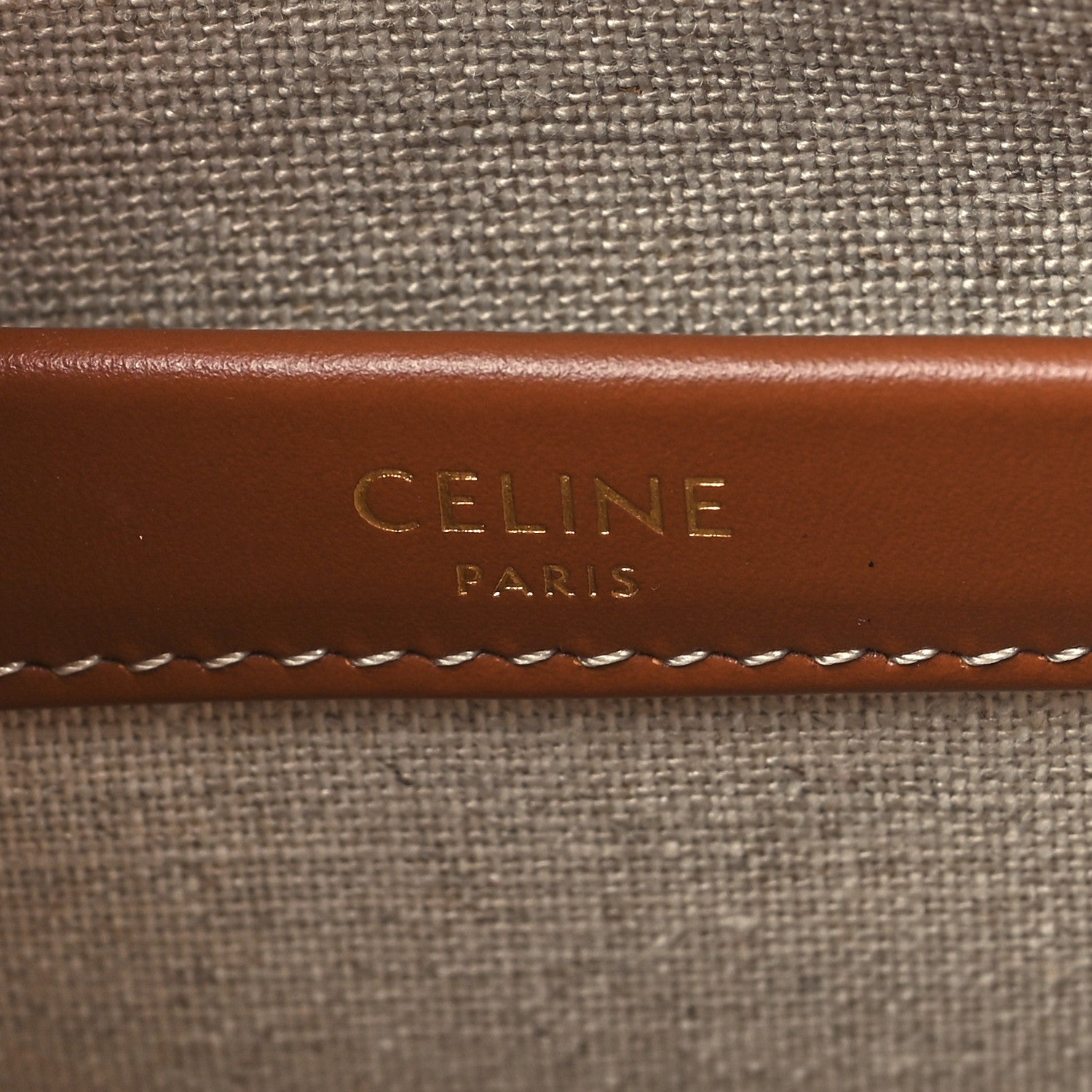 Celine Canvas Calfskin Striped Triomphe Small Cabas Thais Natural Red 6 of 9