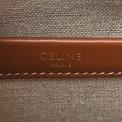 Celine Canvas Calfskin Striped Triomphe Small Cabas Thais Natural Red 6 of 9