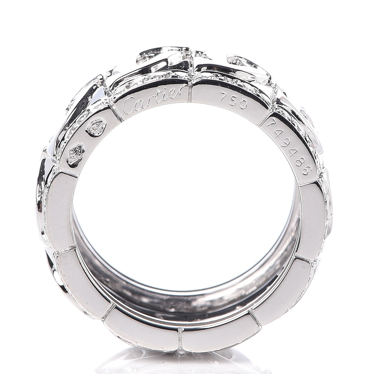 Cartier 18K White Gold Diamond Entrelaces Ring 51 5.75 4 of 5