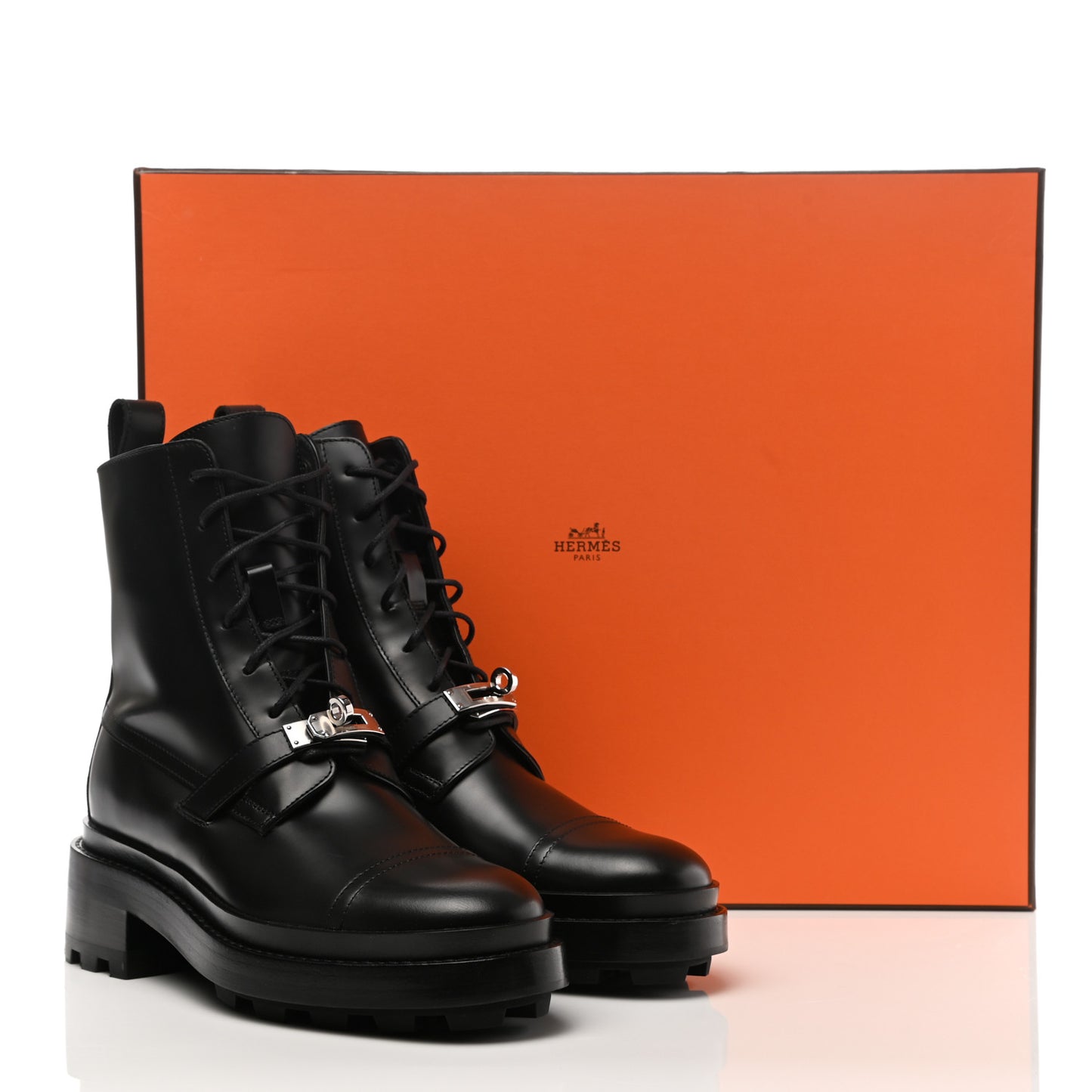 Glossed Calfskin Funk Ankle Boots 36 Black