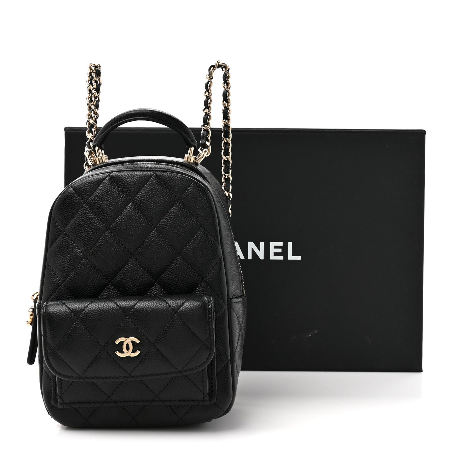 Caviar Quilted CC Mini Classic Backpack Black