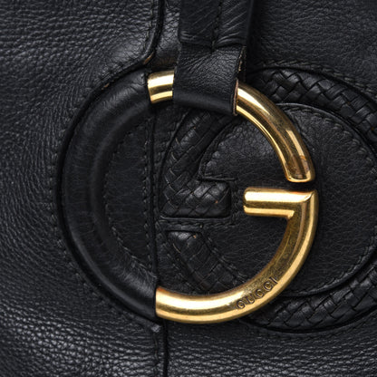 Gucci Pebbled Calfskin Medium Twill Tote Black 23 of 34
