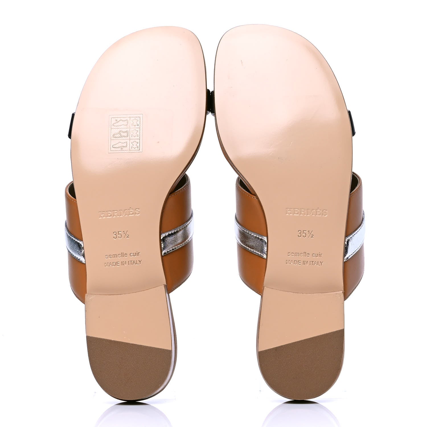 Hermes Calfskin Avenue Sandals 35.5 Multicolore Naturel 4 of 4