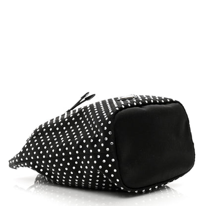 Prada Satin Crystal Metal Triangle Logo Drawstring Pouch Cristal 4 of 7