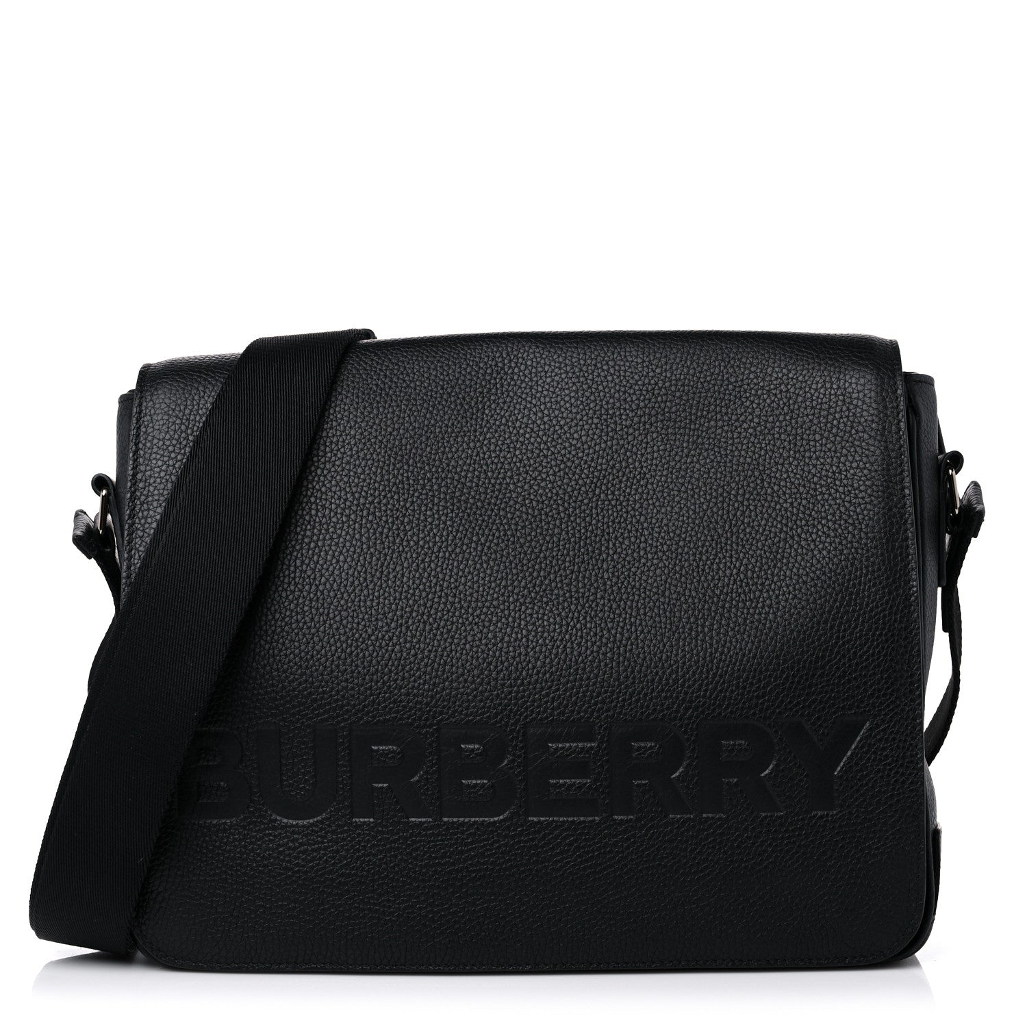 Burberry Grainy Calfskin Embossed Bruno Messenger Black 1 of 10