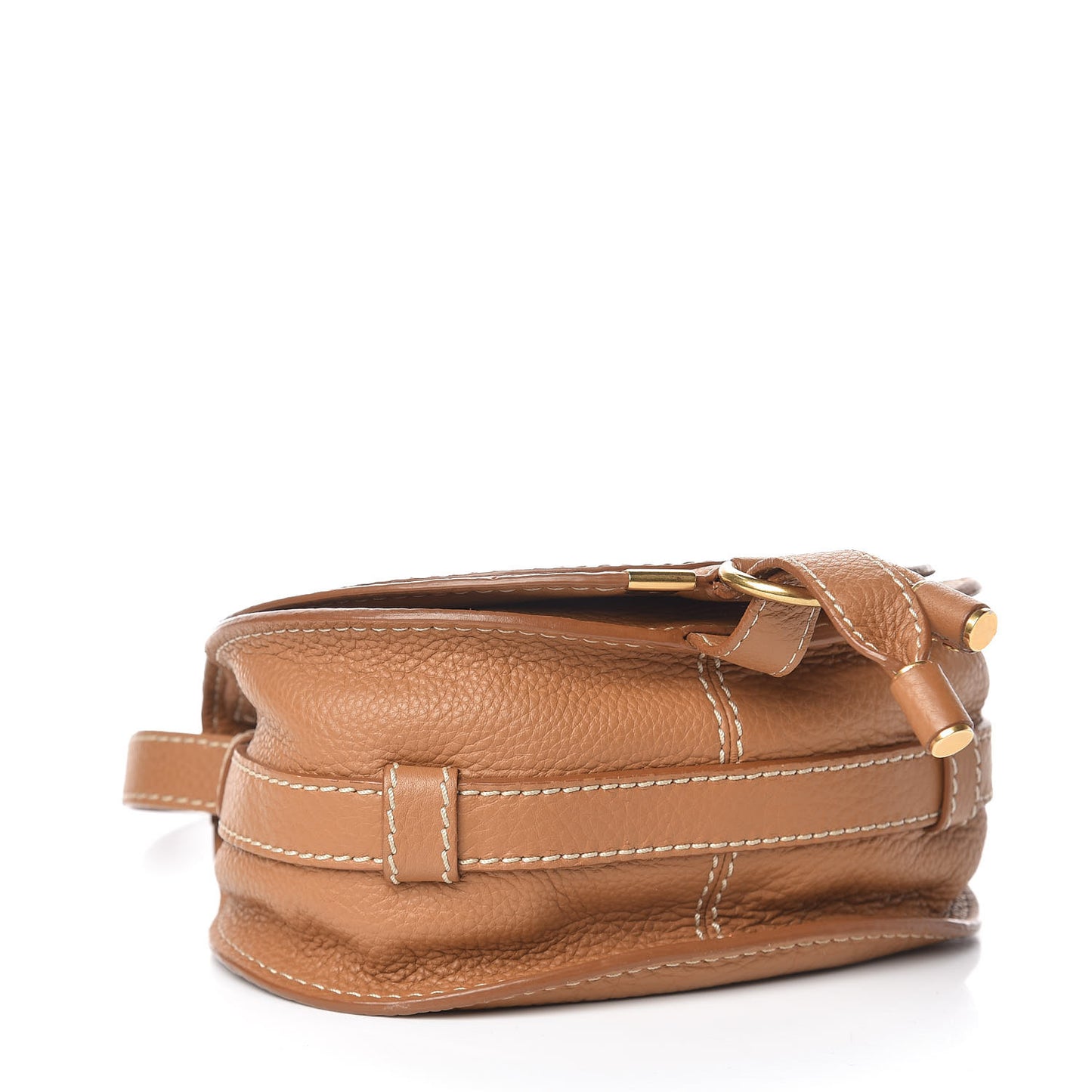 Calfskin Mini Marcie Round Crossbody Bag Nut