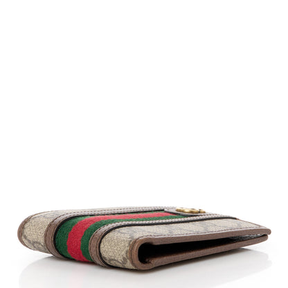 Gucci GG Supreme Monogram Web Mens Ophidia Bi-Fold Coin Wallet Beige New Acero 4 of 11