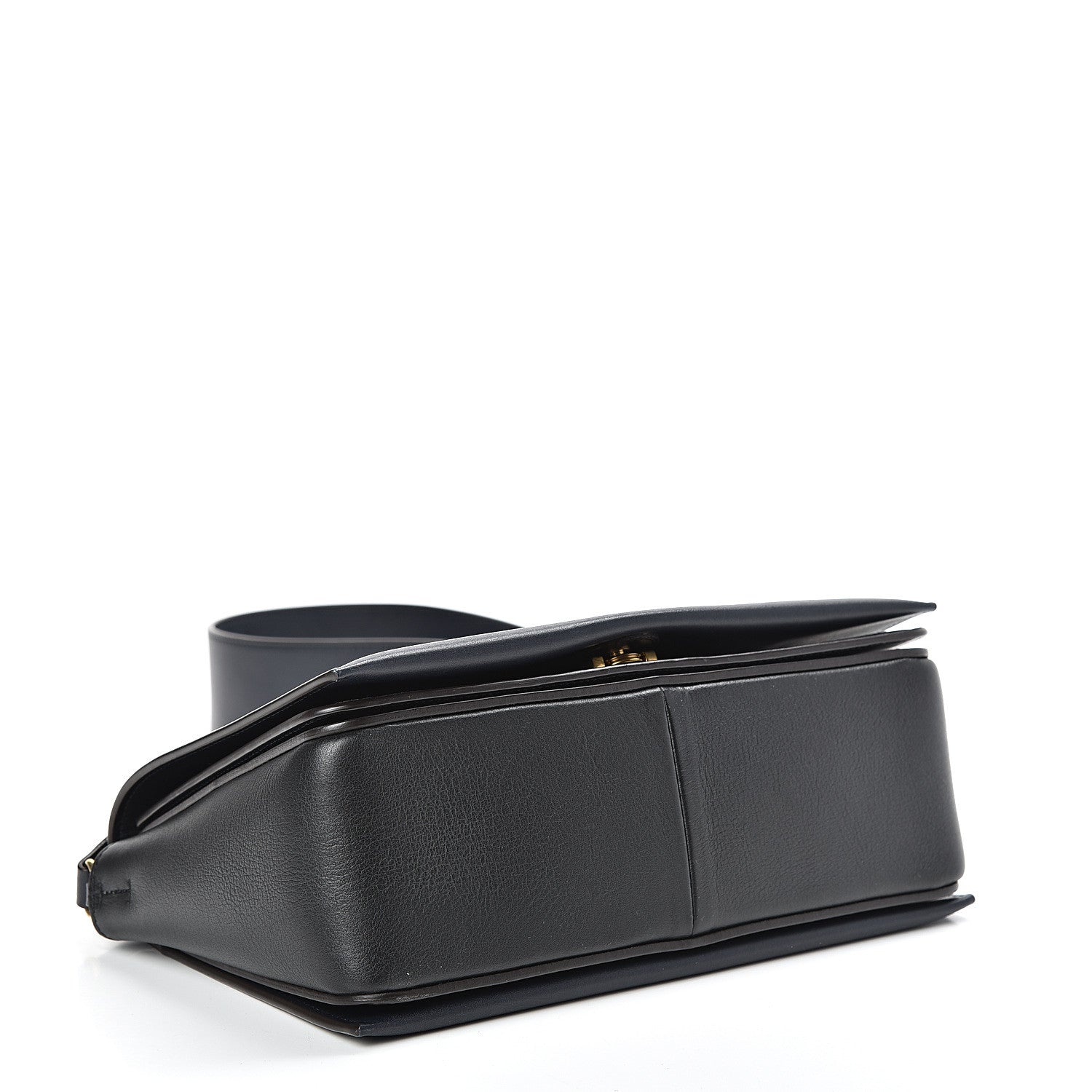 Celine Shiny Smooth Calfskin Medium Frame Shoulder Bag Black Navy 4 of 14