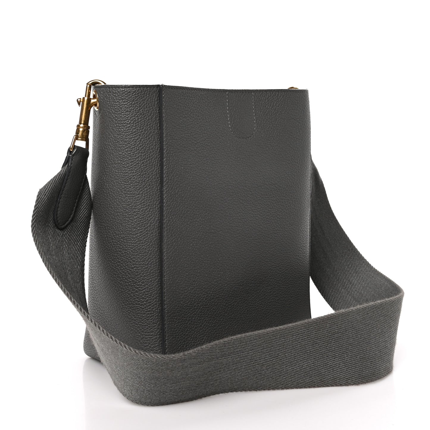 Soft Grained Calfskin Small Sangle Bucket Bag Kohl