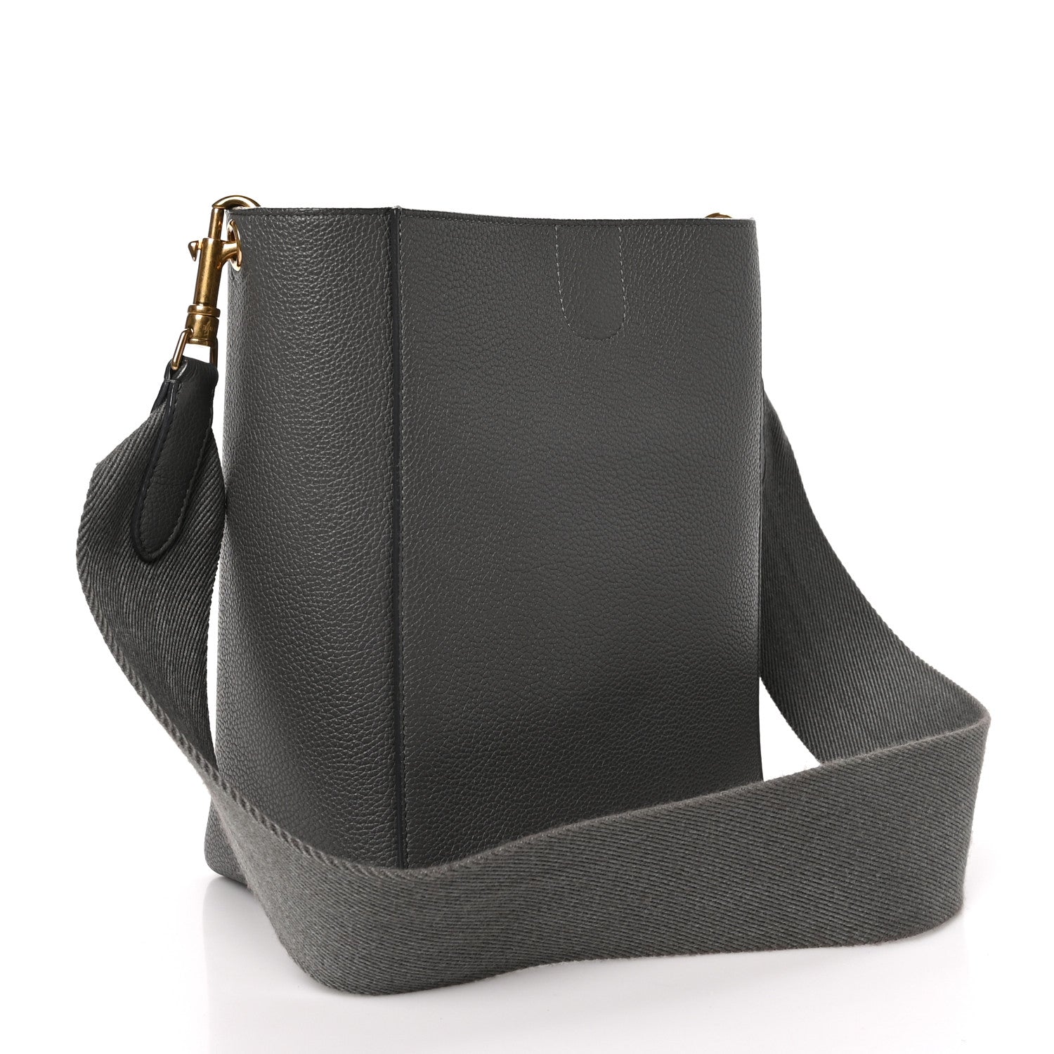 Celine Soft Grained Calfskin Small Sangle Bucket Bag Kohl 3 of 10